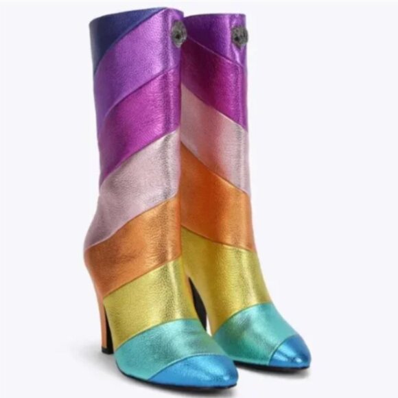 NWT KURT GEIGER LONDON Rainbow Boots - Picture 2 of 9
